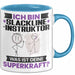 Slackline-Instruktor Tasse Geschenk für Slackline-Instruktor Geburtstag Lustiger Spruch Kaffee-Becher Was Ist Deine Superkraft Blau Trendation