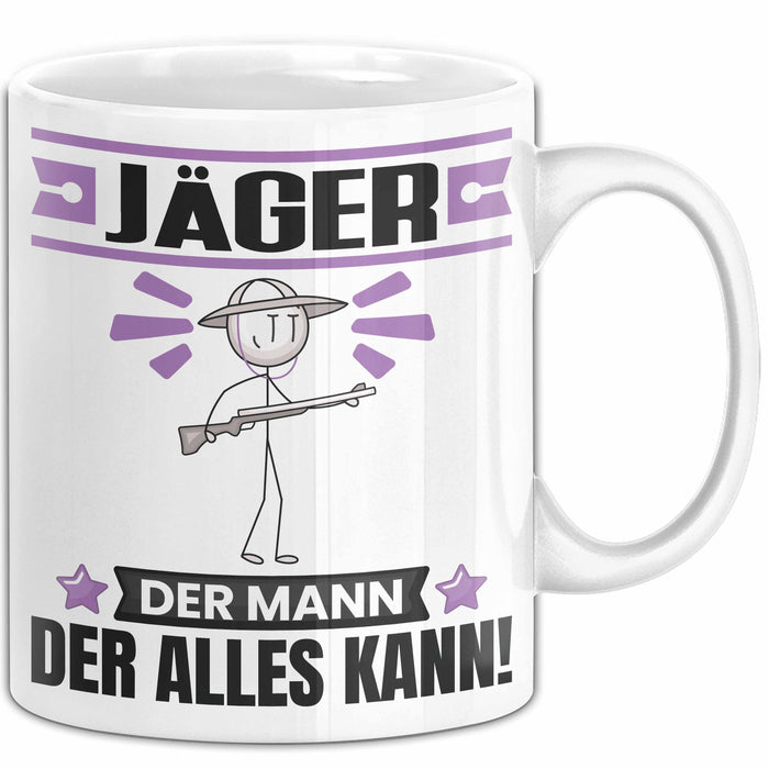 Jäger Tasse Geschenk für Jäger Der Mann Der Alles Kann Geschenkidee zum Geburtstag Weiß Trendation