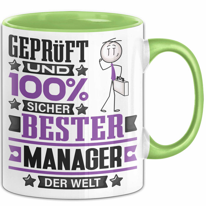 Manager Geschenk Lustiger Spruch für Manager Geschenkidee Bester Manager Der Welt Grün Trendation