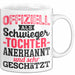 Schwiegertochter Tasse Geschenk Spruch Offiziell Als Schwiegertochter Anerkannt Und Sehr Geschätzt Becher Weiß Trendation