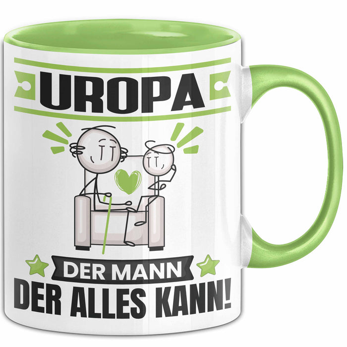 Uropa Tasse Geschenk für Uropa Der Mann Der Alles Kann Geschenkidee zum Geburtstag Grün Trendation
