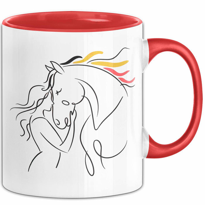 Pferde Tierliebhaber Tasse Geschenk Lustige Geschenkidee Spruch Rot Trendation