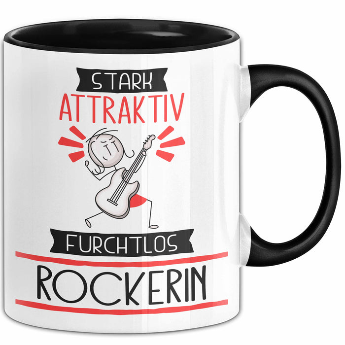 Rockerin Tasse Geschenk Becher Stark Attraktiv Furchtlos Rockerin Lustige Geschenkidee Trendation
