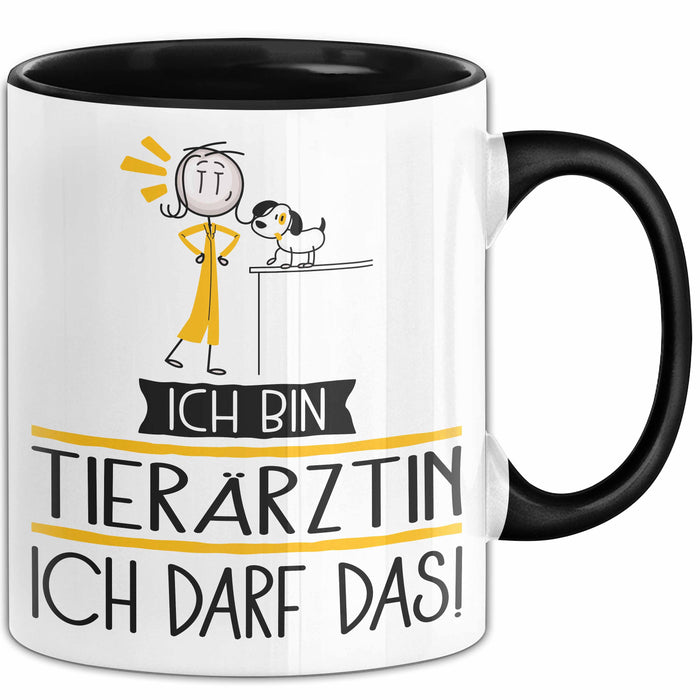 Geschenk für Tierärztin Tasse Lustige Geschenkidee Geburtstag Ich Bin Tierärztin Ich Darf Das Trendation