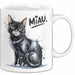 Katzen Tierliebhaber Tasse Geschenk Lustige Geschenkidee Spruch Miau Weiß Trendation