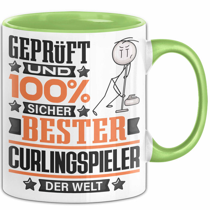 Curlingspieler Geschenk Lustiger Spruch für Curlingspieler Geschenkidee Bester Curlingspieler Der Welt Grün Trendation