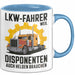 Lkw Fahrer Trucker Tasse Geschenk Lustige Geschenkidee Spruch Lkw Fahrer Weil Disponenten Auch Helden Brauchen Blau Trendation
