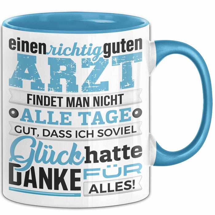 Arzt Tasse Geschenk Richtig Guten Arzt Lustiger Spruch Dankeschön Blau Trendation
