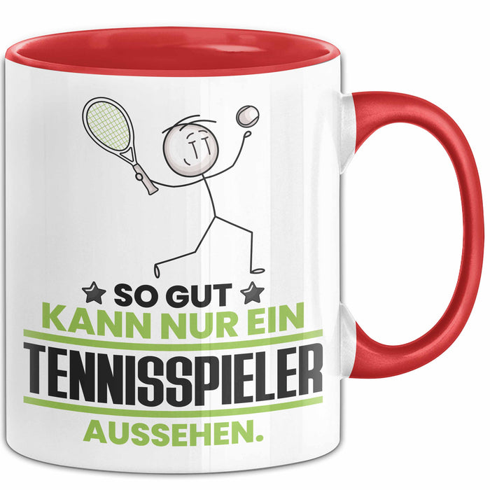 Tennisspieler Geschenk Tasse So Gut Kann Nur Ein Tennisspieler Aussehen Geschenkidee Kaffee-Becher Rot Trendation