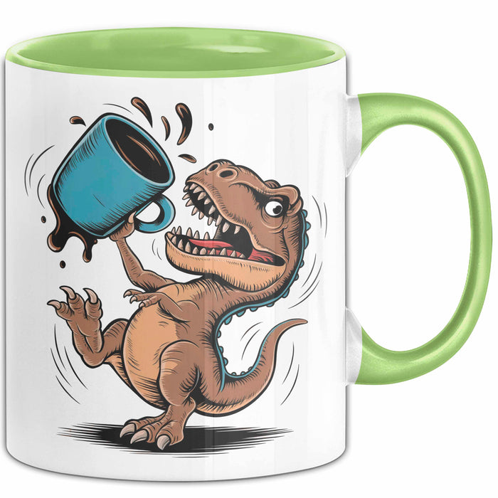Dinosaurier Fan Tasse Geschenkidee für Urzeit Fans Grün Trendation