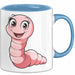 Regenwurm Tasse Geschenk Lustige Geschenkidee Spruch Blau Trendation