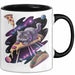 Pizzaesser Tasse Geschenk Katze isst Pizza im Weltall Lustig Trendation