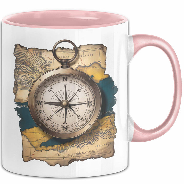 Abenteurer Tasse Geschenkidee für Outdoor Entdecker Rosa Trendation