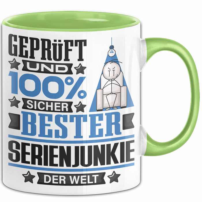 Serienjunkie Geschenk Lustiger Spruch für Serienjunkie Geschenkidee Bester Serienjunkie Der Welt Grün Trendation
