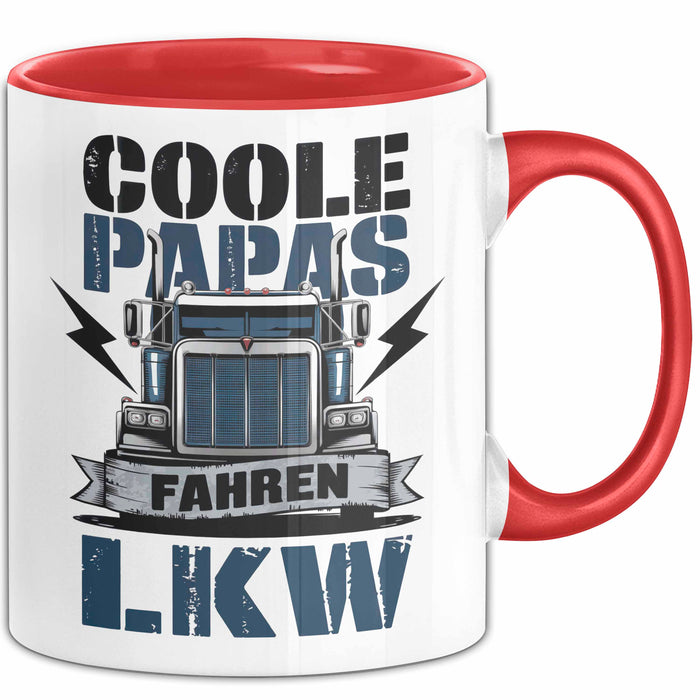 Lkw Fahrer Trucker Tasse Geschenk Lustige Geschenkidee Spruch Coole Papas Fahren Lkw Rot Trendation