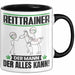 Reittrainer Tasse Geschenk für Reittrainer Der Mann Der Alles Kann Geschenkidee zum Geburtstag Schwarz Trendation