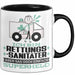 Rettungssanitäter Geschenk Tasse Ich Bin Rettungssanitäter Aber Sag Doch Einfach Superheld Lustige Geschenkdiee für Rettungssanitäter Kaffee-Becher Schwarz Trendation