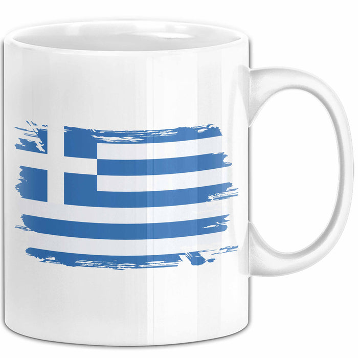 Griechenland Tasse Geschenk Grieche Flagge Kaffee-Becher Weiß Trendation