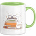 Bücherwurm Tasse Geschenk Lustige Geschenkidee Spruch Für Lese Liebhaber Grün Trendation