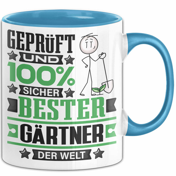 Gärtner Geschenk Lustiger Spruch für Gärtner Geschenkidee Bester Gärtner Der Welt Blau Trendation