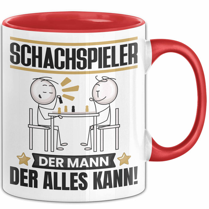 Schachspieler Tasse Geschenk für Schachspieler Der Mann Der Alles Kann Geschenkidee zum Geburtstag Rot Trendation
