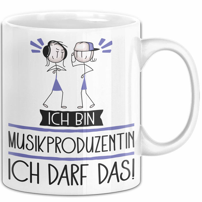 Geschenk für Musikproduzentin Tasse Lustige Geschenkidee Geburtstag Ich Bin Musikproduzentin Ich Darf Das Weiß Trendation