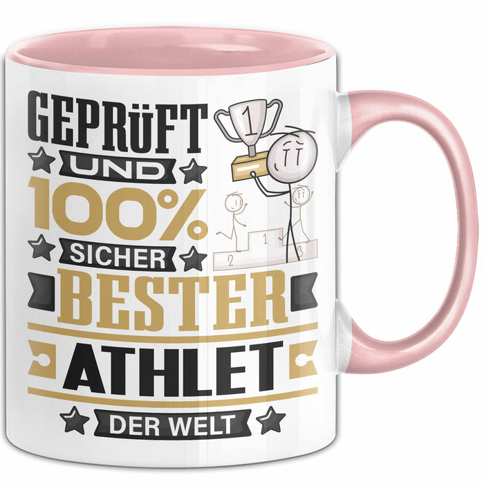 Athlet Geschenk Lustiger Spruch für Athlet Geschenkidee Bester Athlet Der Welt Rosa Trendation