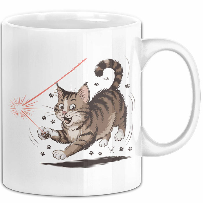 Katzenliebhaber Tasse Geschenkidee für Katzenfreunde Weiß Trendation