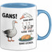 Gans Tier Gänse Bauer Tasse Becher Geschenk Lustige Geschenkidee Spruch Gänsearten Blau Trendation