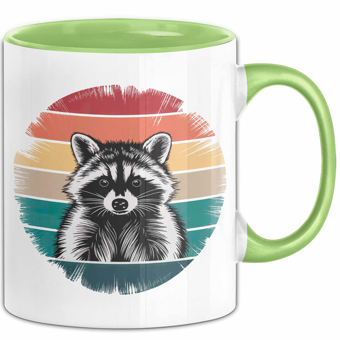 Waschbär Tierliebhaber Tasse Geschenk Lustige Geschenkidee Spruch Grün Trendation