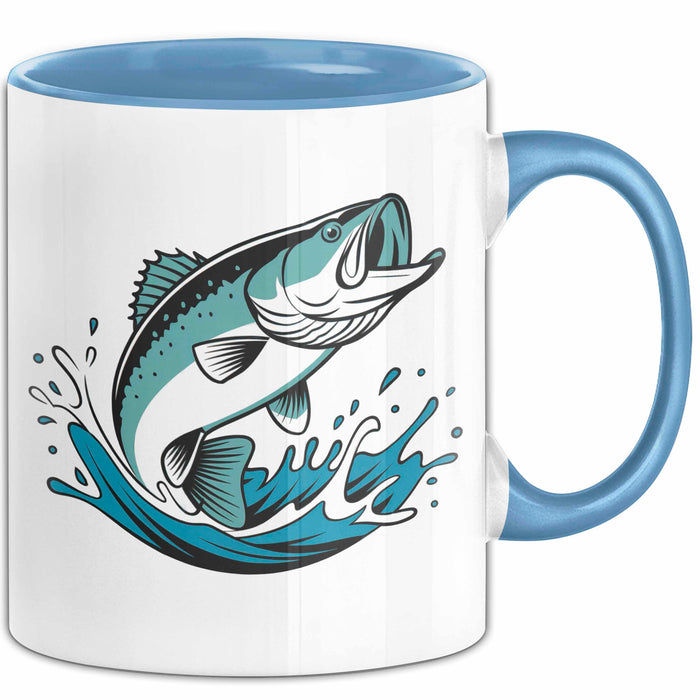 Angler Tasse Geschenkidee Angelbegeisterter Lustiger Spruch Geschenkidee Lustig Blau Trendation
