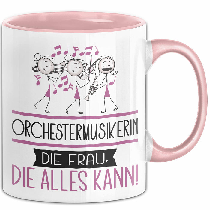 Orchestermusikerin Geschenk Tasse Becher Die Frau Die Allen Kann Geschenkidee für eine Orchestermusikerin Lustig Rosa Trendation
