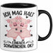 Schweine-Liebhaber Tasse Geschenk Ich Mag Halt Einfach Schweinchen Ok Trendation