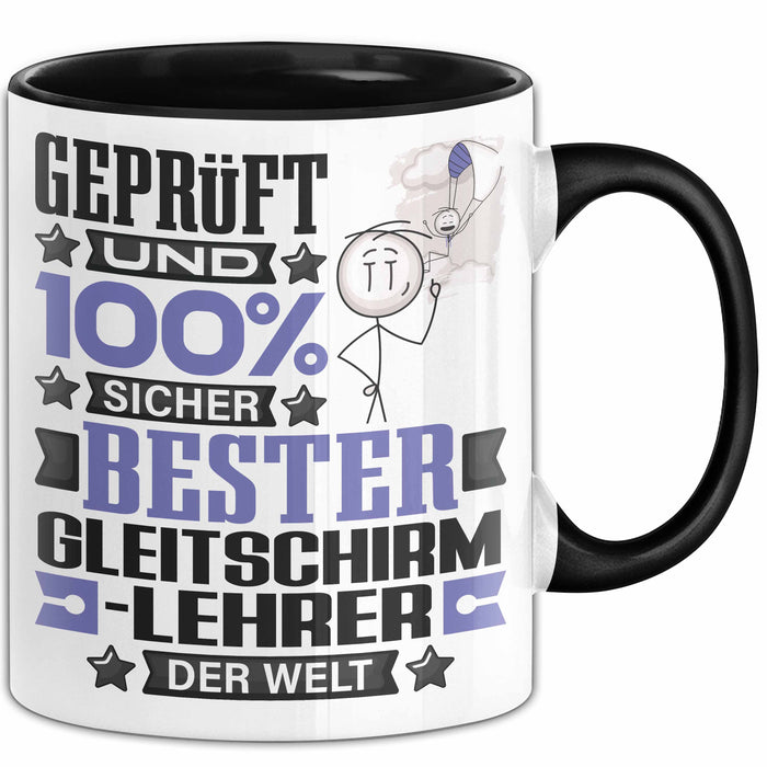 Gleitschirmlehrer Geschenk Lustiger Spruch für Gleitschirmlehrer Geschenkidee Bester Gleitschirmlehrer Der Welt Schwarz Trendation