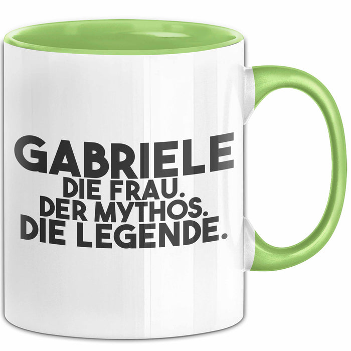 Gabriele Tasse Gabriele – Die Frau. Der Mythos. Die Legende. Geschenk Grün Trendation