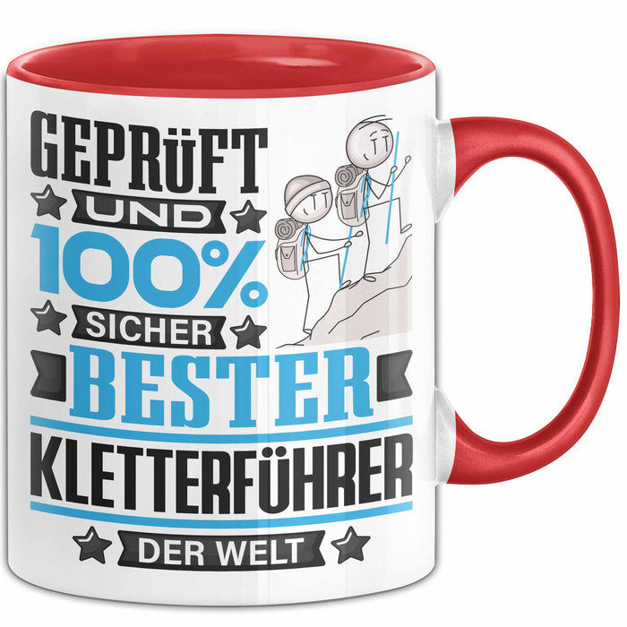 Kletterführer Geschenk Lustiger Spruch für Kletterführer Geschenkidee Bester Kletterführer Der Welt Rot Trendation