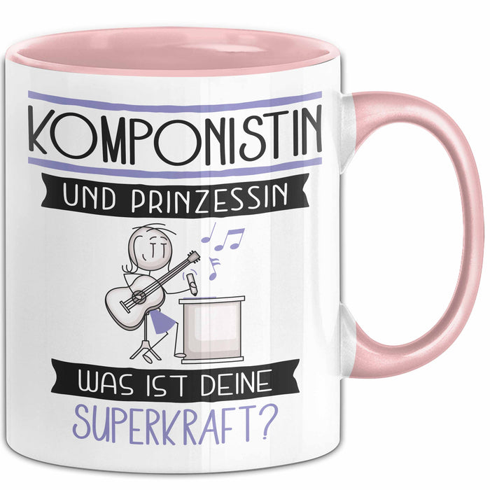 Komponistin Und Prinzessin Tasse Geschenk Für Eine Komponistin Geburtstag Was Ist Deine Superkraft Rosa Trendation