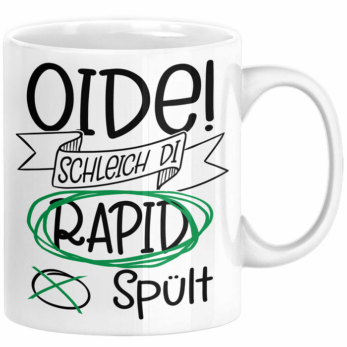 Österreich Dialekt Tasse Geschenk Oide Schleich Di Rapid Spült Oesterreich Weiß Trendation