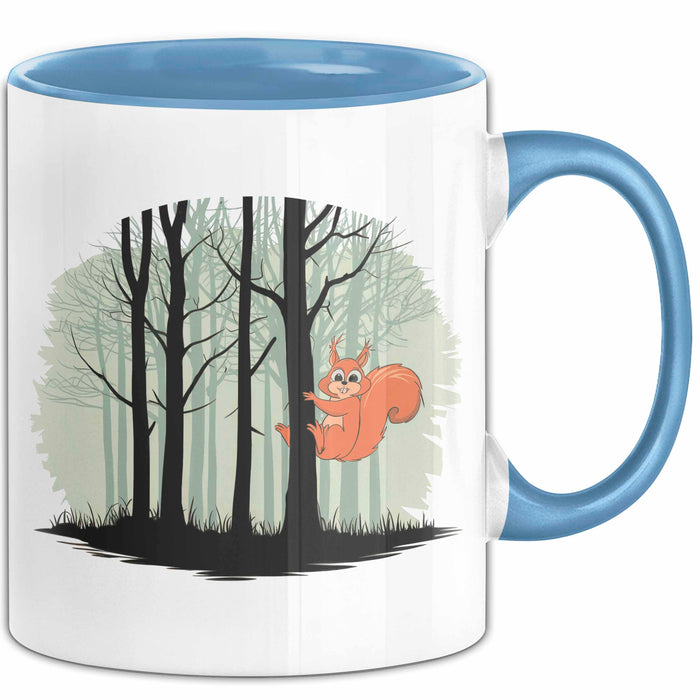 Eichhörnchen Tierliebhaber Tasse Geschenk Lustige Geschenkidee Spruch Blau Trendation