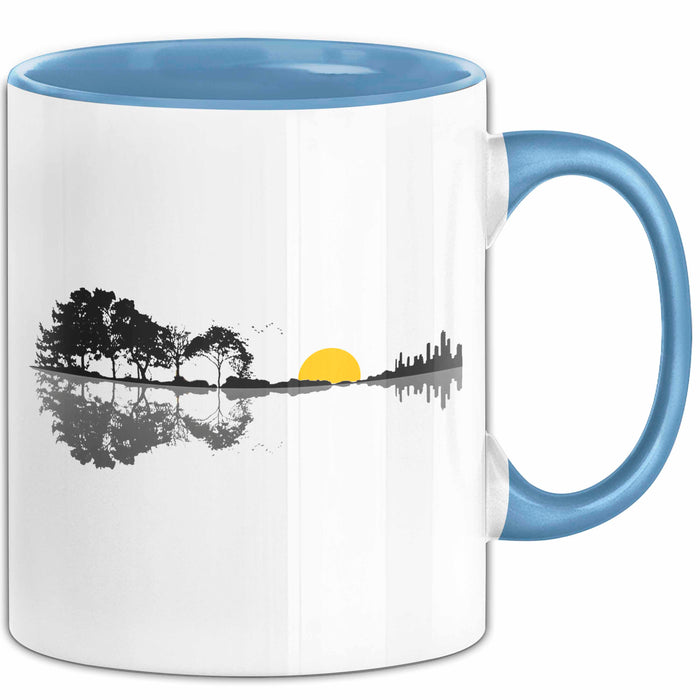 Gitarre Musikliebhaber Musiker Gitarrist Tasse Geschenk Lustige Geschenkidee Spruch Blau Trendation