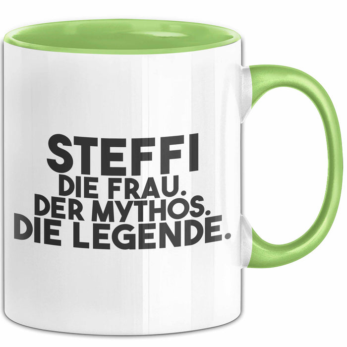 Steffi Tasse Steffi – Die Frau. Der Mythos. Die Legende. Geschenk Grün Trendation