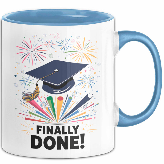 Abschluss Tasse Geschenk Lustige Geschenkidee Spruch Für Neue Absolventen Blau Trendation