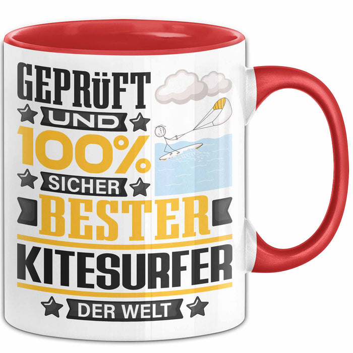 Kitesurfer Geschenk Lustiger Spruch für Kitesurfer Geschenkidee Bester Kitesurfer Der Welt Rot Trendation
