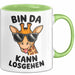 Sarkastische Giraffe Tasse Geschenk Lustige Geschenkidee Spruch Bin Da Kann Losgehen Grün Trendation