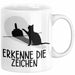 Erkenne Die Zeichen Tasse Geschenk Tasse Mittelfing** Geschenkidee Kaffee-Becher Sarkasmus Spruch Weiß Trendation