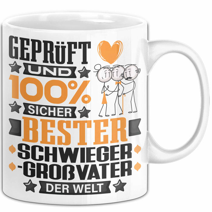 Schwiegergroßvater Geschenk Lustiger Spruch für Schwiegergroßvater Geschenkidee Bester Schwiegergroßvater Der Welt Weiß Trendation