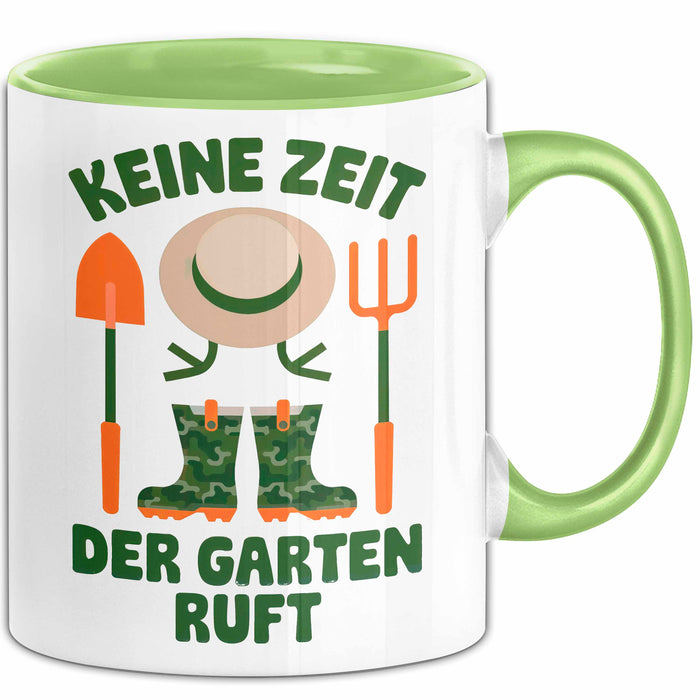 Garten Pflanzen Gärtner Tasse Geschenk Lustige Geschenkidee Spruch Keine Zeit Der Garten Ruft Grün Trendation
