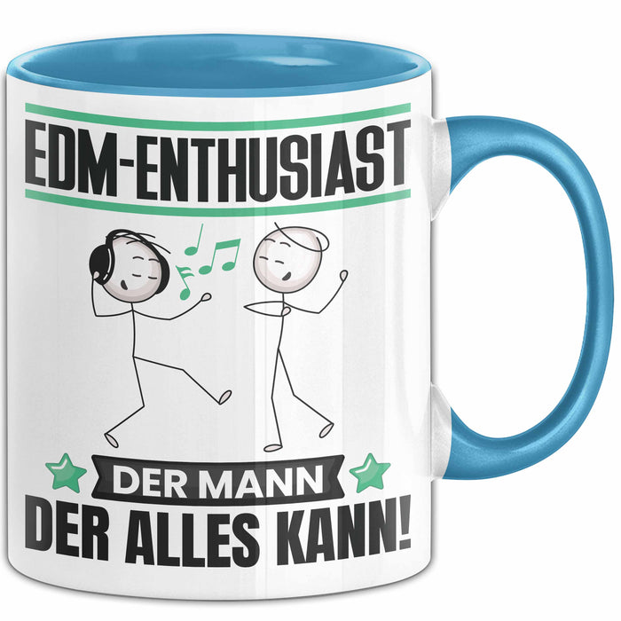 EDM-Enthusiast Tasse Geschenk für EDM-Enthusiast Der Mann Der Alles Kann Geschenkidee zum Geburtstag Blau Trendation