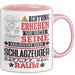 Schlagzeuger Geschenk Tasse Lustiger Spruch Erheben Sie Sich Der Schlagzeuger Betritt den Raum Rosa Trendation