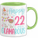22er Geburtstag Tasse Geschenk Happy 22 And Glamarous Llama Alpaka Liebhaber Geschenkidee zum Geburtstag Grün Trendation